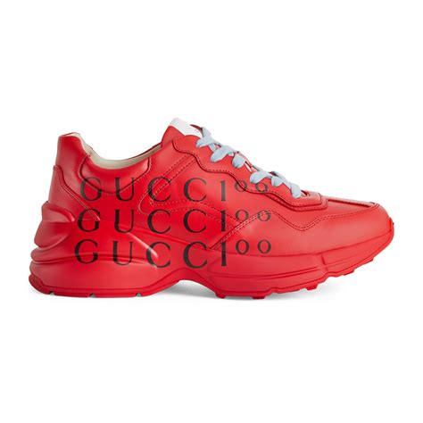 red gucci logo shoes|red Gucci shoes men.